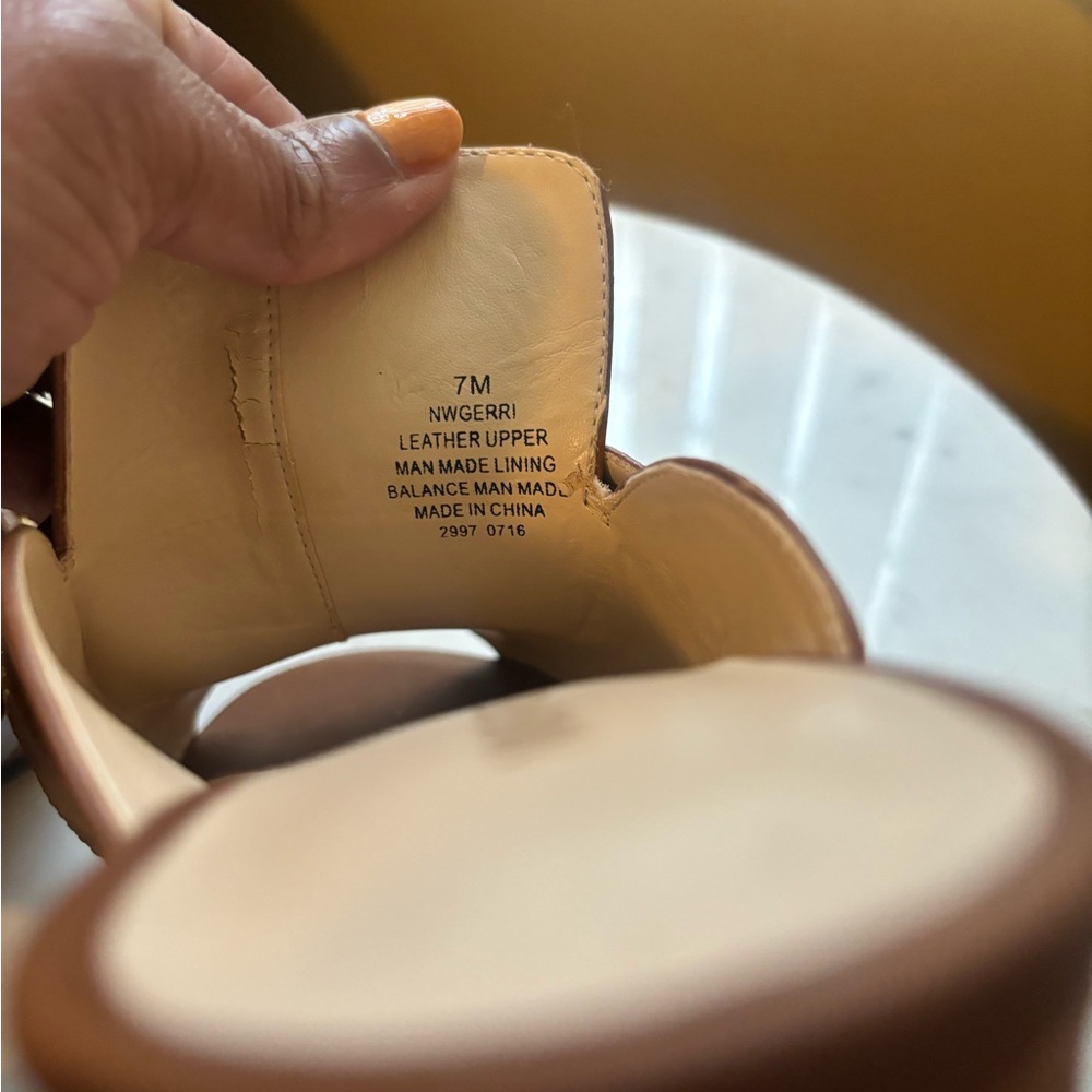 WORN ONCE Nine West Cognac mules (7) - Picture 7 of 8